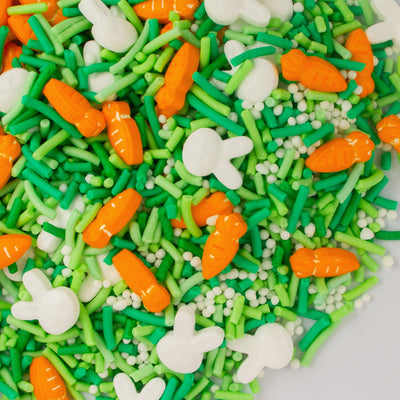 Easter bunny & carrot sprinkles with green grass