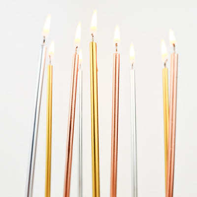 Colourful long candles