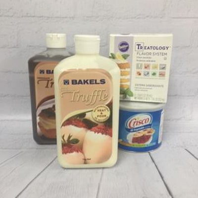 shelf stable ganche, flavourings, vegetable shortening edible components for cake decorating