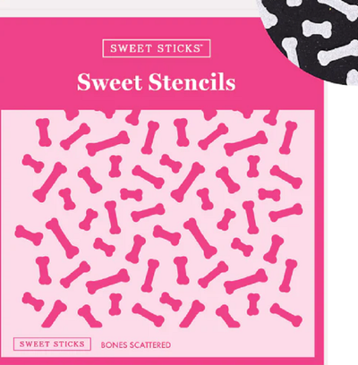 Repeating pattern design of bones stencil suitable for cupcakes and cookies