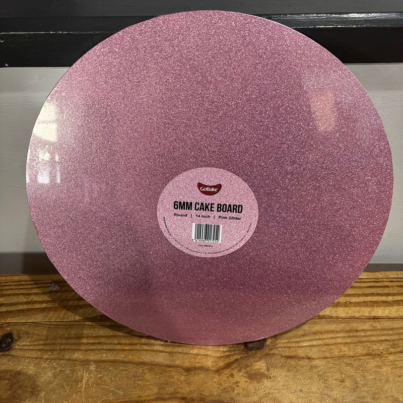Glitter Pink cake board round 14 inch