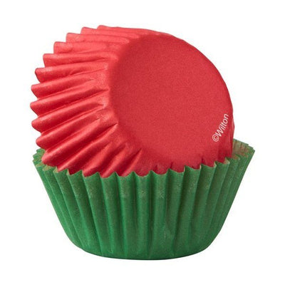 Red & Green mini baking cups cupcake papers (100 pack)