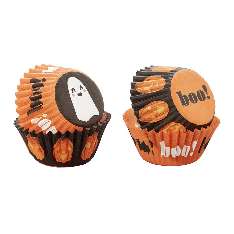 Ghost & Boo Halloween mini baking cups cupcake papers