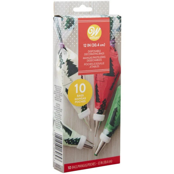 Christmas Tree Design Disposable Piping Bags Pack 10