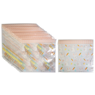 Easter Bunny eggs and carrots resealable treat bags 20 pk