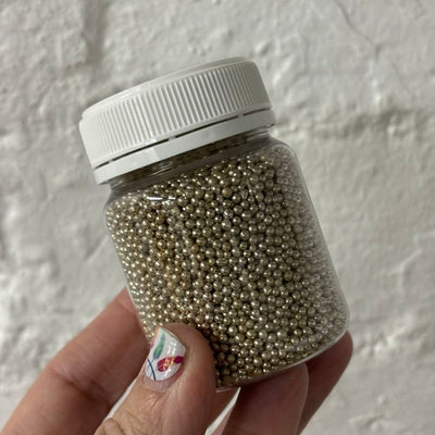 2mm Vintage Gold cachous jar by Kiwicakes 100ml jar