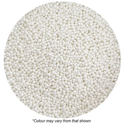 Close-up of white pearls on a white background