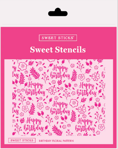 Birthday Floral Pattern Stencil by Sweet Sticks