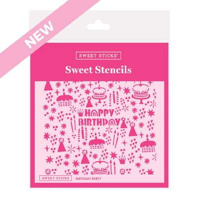 Birthday party Stencil by Sweet Sticks