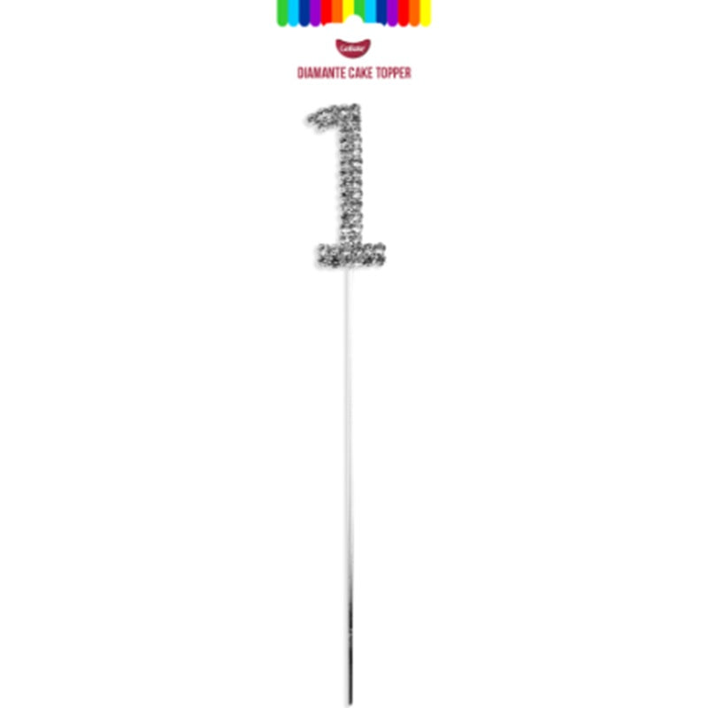 4.5cm claw set diamante Number 1 cake topper