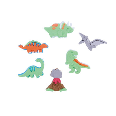Edible cupcake toppers pack of 6 gumpaste icing decorations Dinosaurs