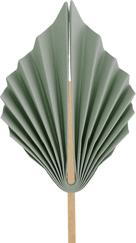Paper palm leaf cake topper 2 per pack Eucalyptus Sage green