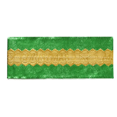 Christmas "Merry Christmas message" cake frill embossed foil choose your colour - green option