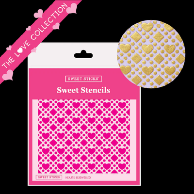 Hearts Bejewelled Stencil by Sweet Sticks