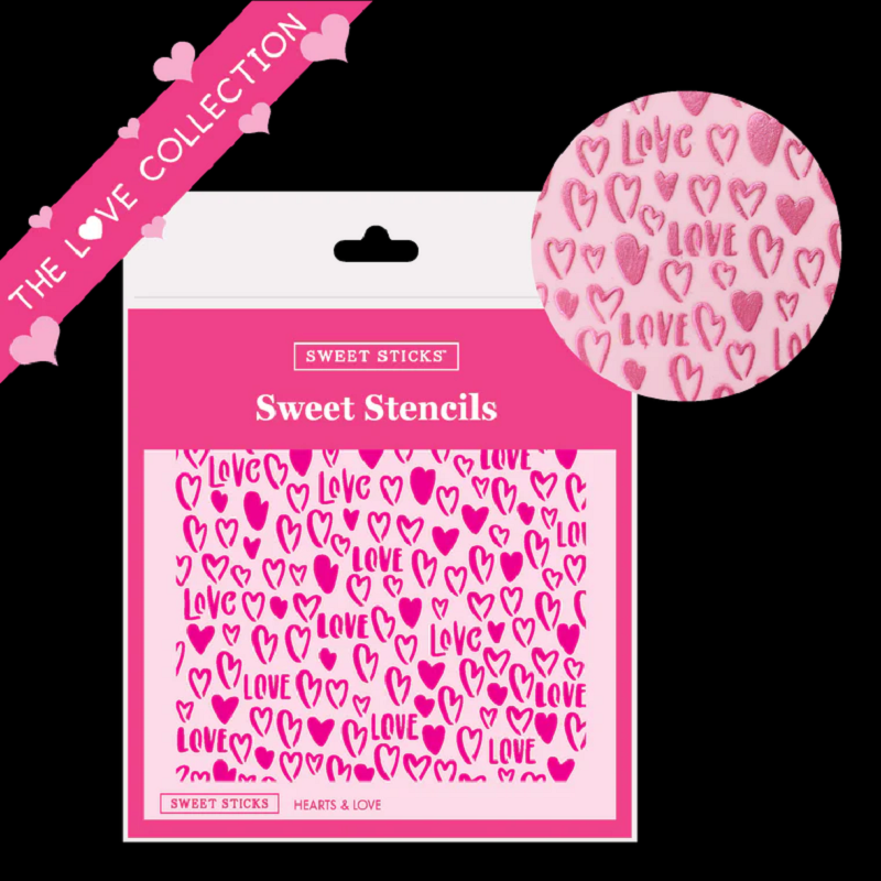 Hearts and Love Stencil by Sweet Sticks