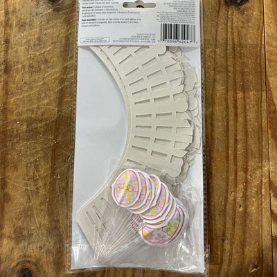 Picket Fence cupcake wrappers with Easter Egg picks