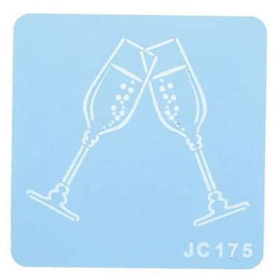 Champagne Glasses flutes stencil by Jem