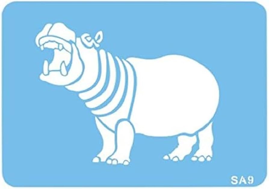 Jem Hippo African or Zoo animal stencil