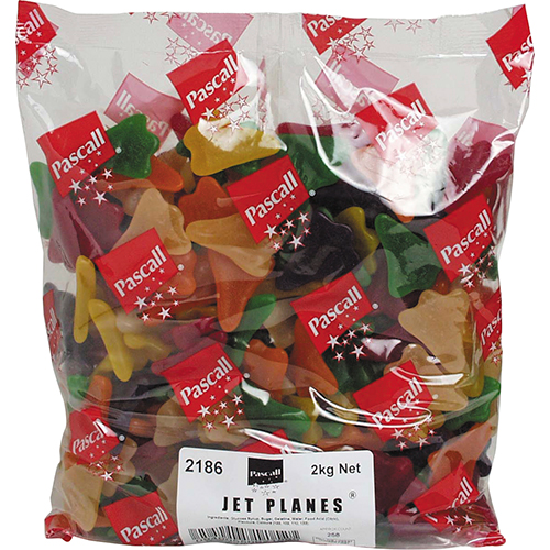 Pascalls jet plane multi colour lollies 2kg bag