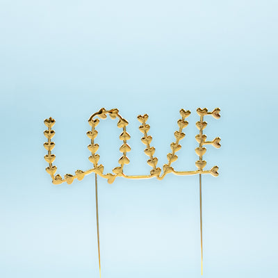 Gold metal LOVE cake topper