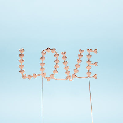 Rose Gold metal LOVE cake topper