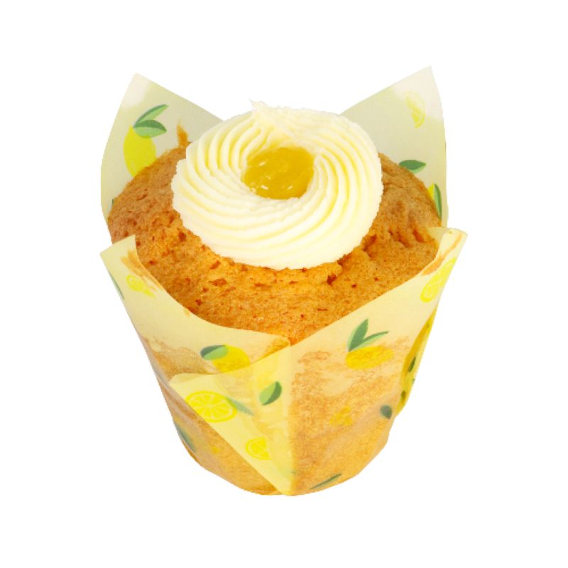 Lemons Muffin cups or cupcake papers - Cafe Style Tulip handkerchief shape
