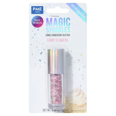PME Magic Sparkles edible iridescent glitter for fairy flowers on a white background