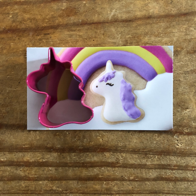 Mini Unicorn Head pink metal Cookie Cutter