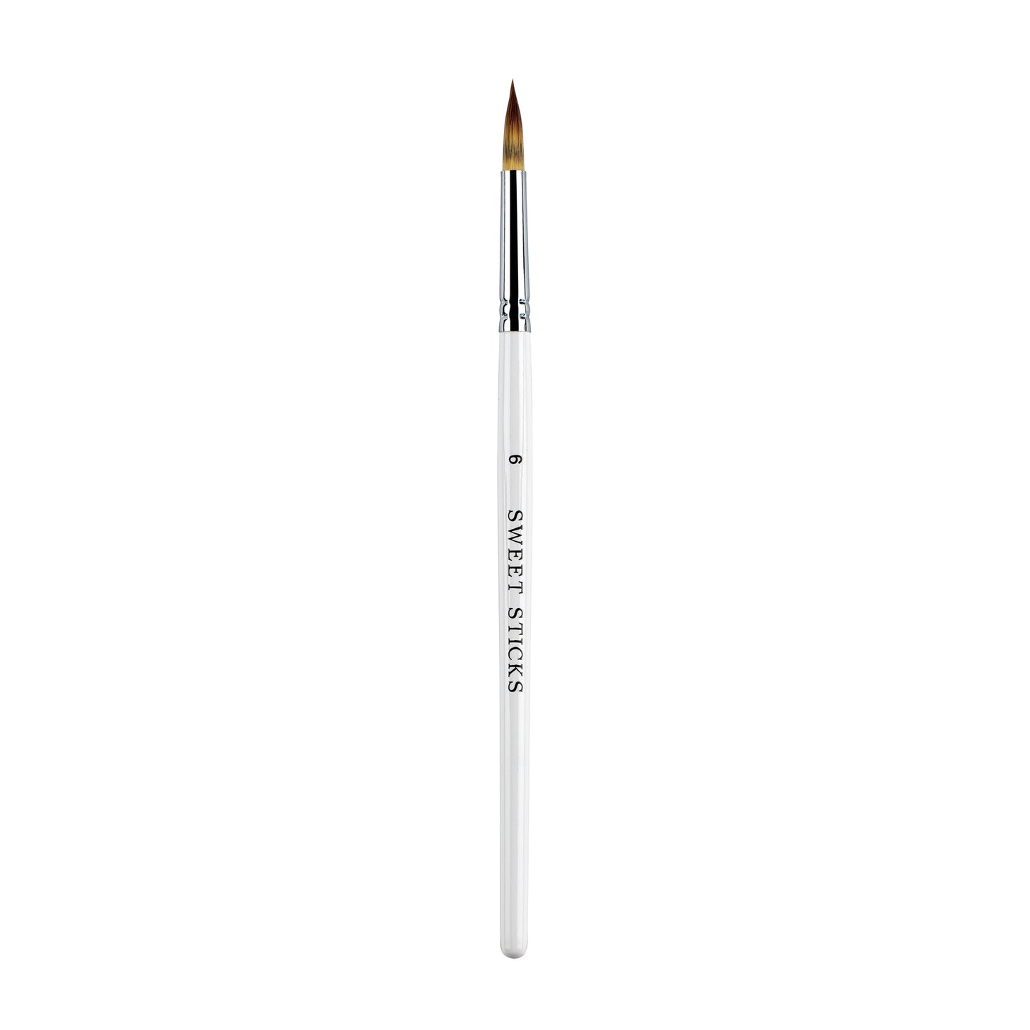 White Pointed Round Paint BRUSH No 6 by Sweet Sticks