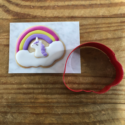 Rainbow and CLOUDS Red Metal Cookie Cutter
