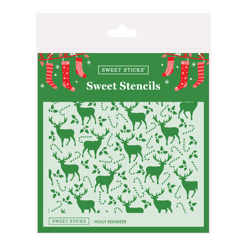 Christmas Holly Reindeer Stencil by Sweet Sticks