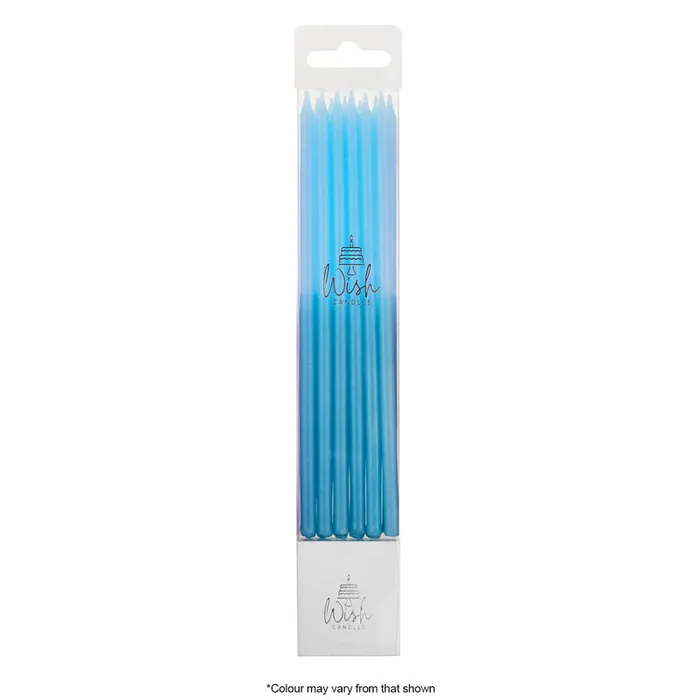 Tall 14.5cm candles Blue Block colour Pack of 12