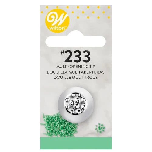 Wilton #233 multi-opening tip packaging with a white background