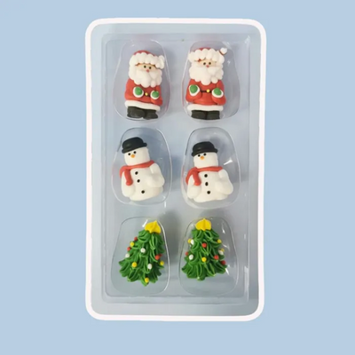 3d Christmas sugar icing decorations 6 pack