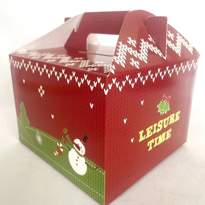 Christmas Cupcake box with handle Holds 4