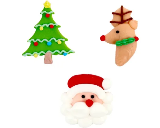 Merry Mates Christmas theme icing decorations Pack of 6