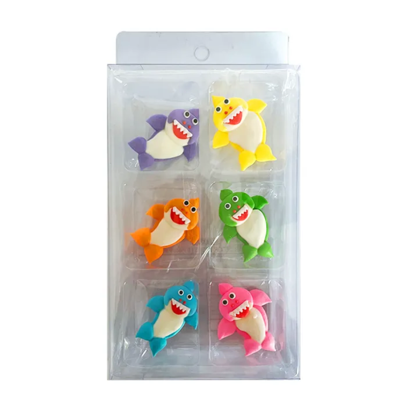 Sharks SUGAR DECORATIONS 6 PIECE PACK
