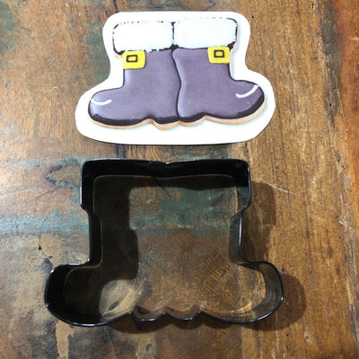 Christmas Santa Boots Black Metal Cookie Cutter