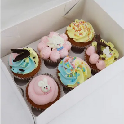 Bunny faces in use on cupcakes