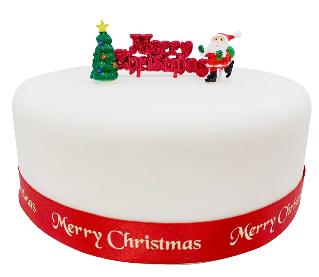 Cutie Santa Christmas Cake Topper set With tree and motto