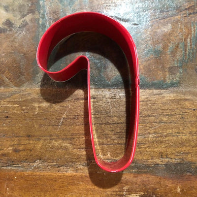 Candy cane red metal cookie cutter