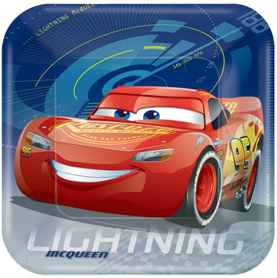 Cars Lightning McQueen party plates square 9 inch 23cm