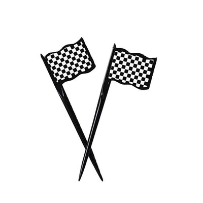 Black and white check racing car flag picks