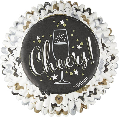 Cheers Champagne flute and cocktail glass standard cupcake papers