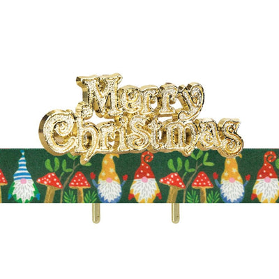 Christmas Gonk Gnome Ribbon and Merry Christmas plaque cake decorating kit