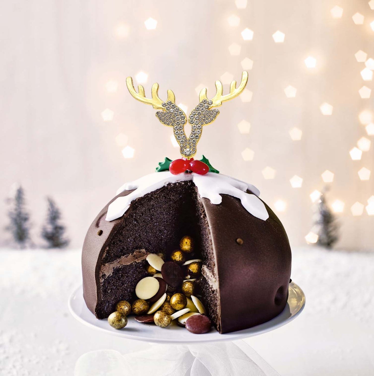 Diamante Deer or Reindeer cake topper