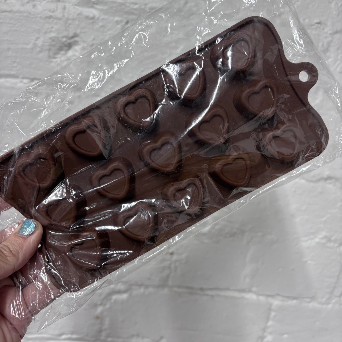 Embossed heart silicone chocolate mould