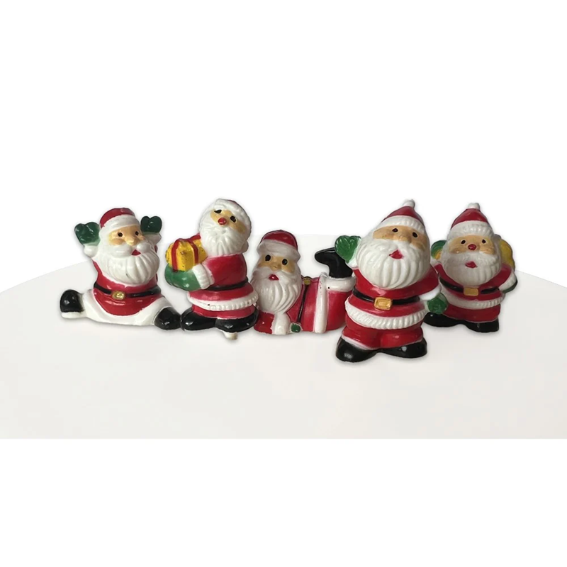 Christmas cake Frill and topper set Santa Holly and tree Red & gold