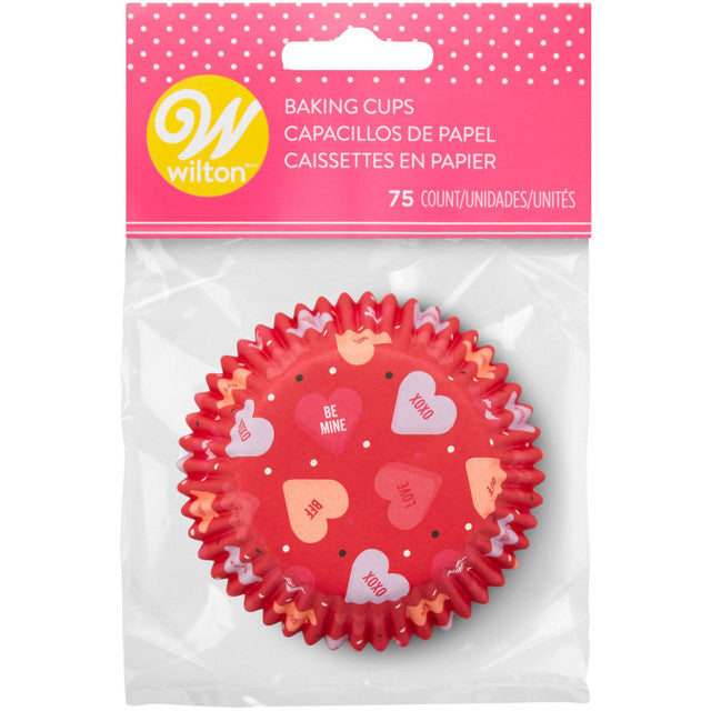 Conversation Hearts standard cupcake papers 75 pack