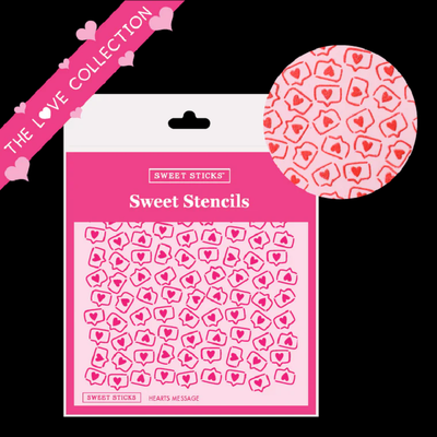 Hearts Message Stencil by Sweet Sticks